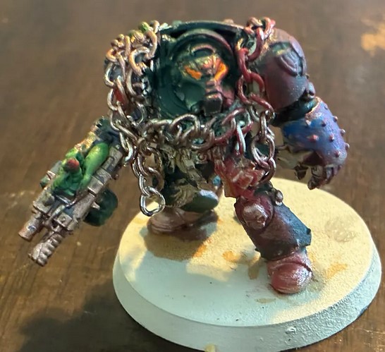 kitbashed terminator with blightlord arm front side